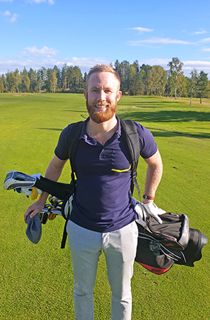 Erik på golfbanan