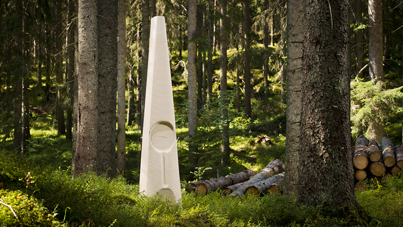Bild som visar en 3D-printad kajak av biokomposit av det värmländska företaget Melker of Sweden.