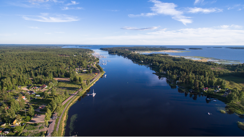 Skymningen i Kristinehamn bilden är tagen uppifrån